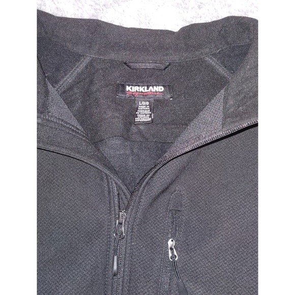 Kirkland Signature Fleece Jacket Mens Full Zip Pockets Black size L, coat sports - Picture 1 of 7